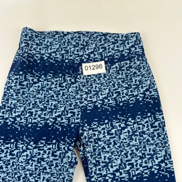 Lularoe Leggings Womens One Size Blue Striped Geometric - Picture 7 of 7